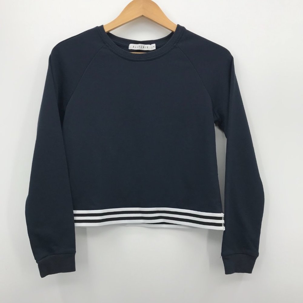 Allfenix Sweatshirt Crop TracK Top Small Navy Blue